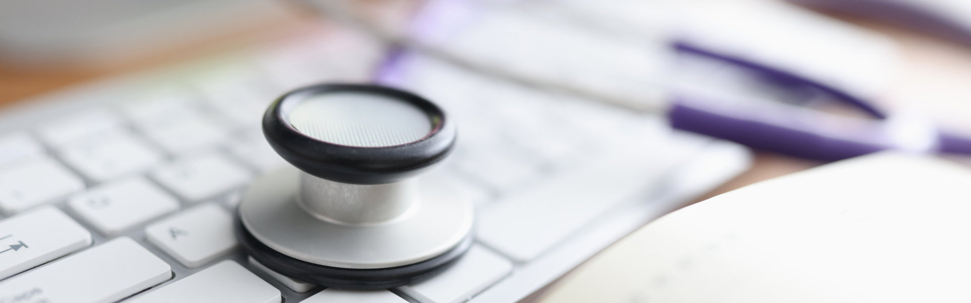 keyboard and stethoscope